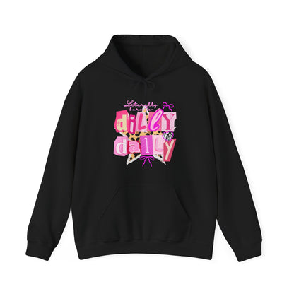 “Daily Gal” Pink Retro Hoodie – Cute Aesthetic Graphic Sweatshirt