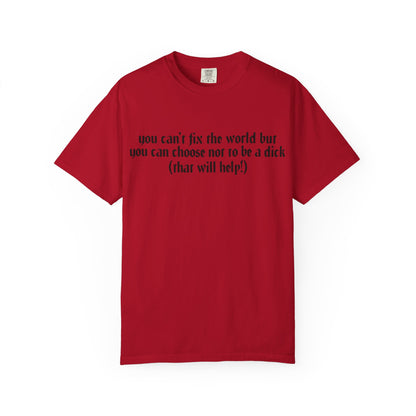 You can’t fix the world  Unisex T-Shirt - Choose Kindness, Funny Quote, Casual Wear, Gift for Friends, Inspirational Shirt