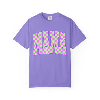 Mama colorful checkered Unisex Garment-Dyed T-shirt