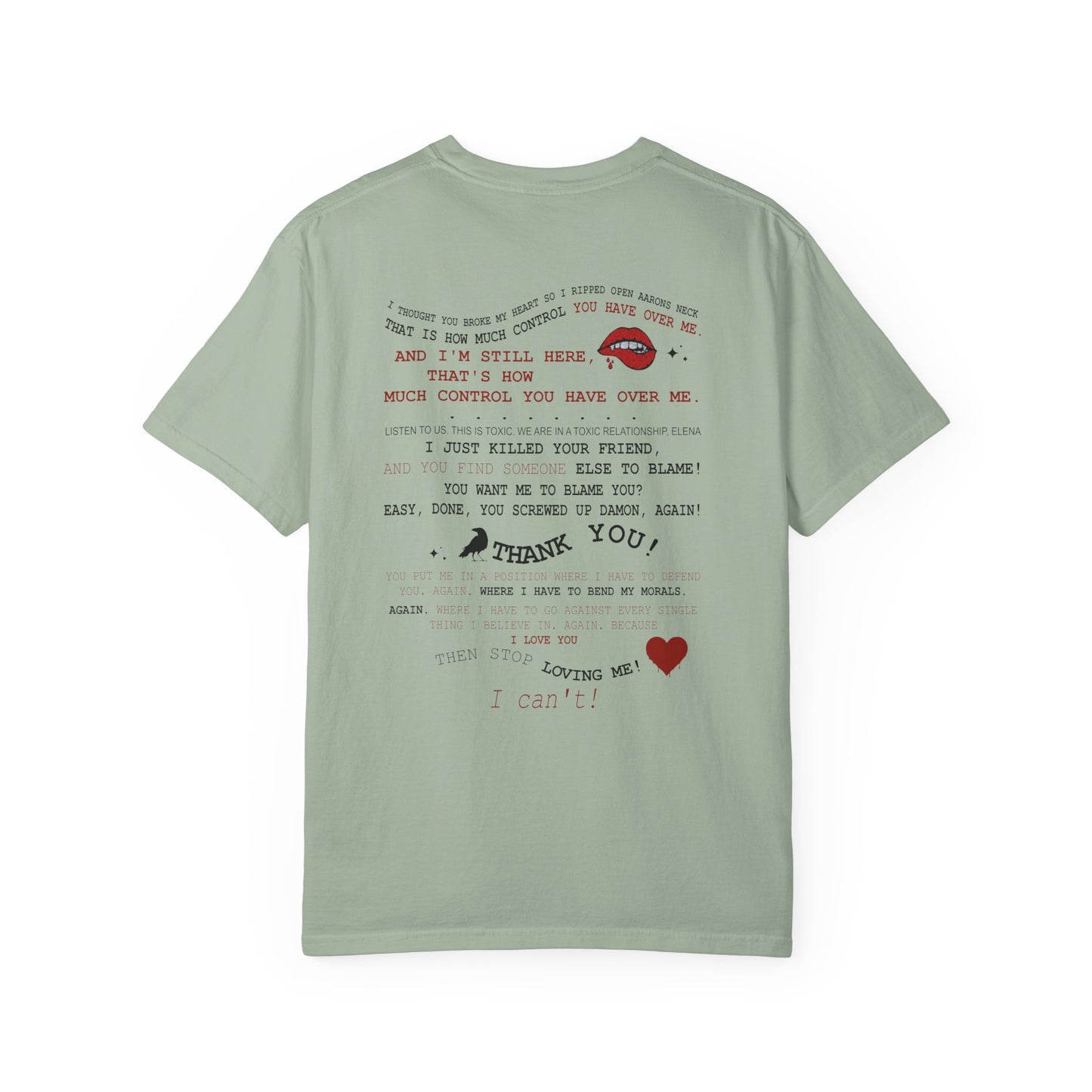 Damon and Elena toxic love club Lyric Collage T-shirt
