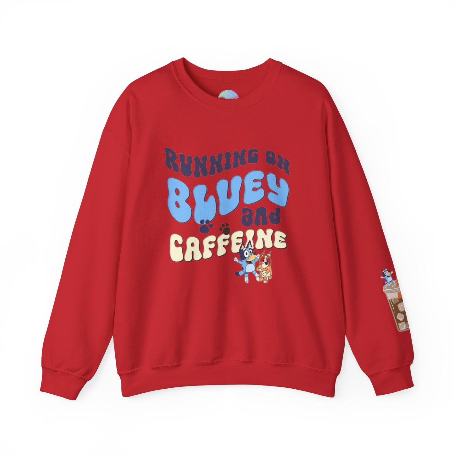 Running on bluey & caffeine Unisex Heavy Blend™ Crewneck Sweatshirt