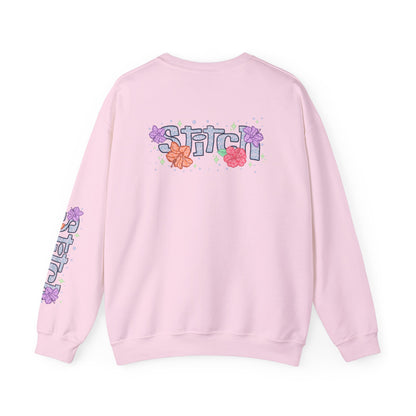 Lace floral stitch Crewneck Sweatshirt