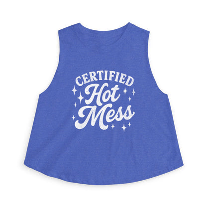 Certified Hot Mess Crop Top — Funny Women's Graphic Tank for Bachelorette, Parties & Casual Wear