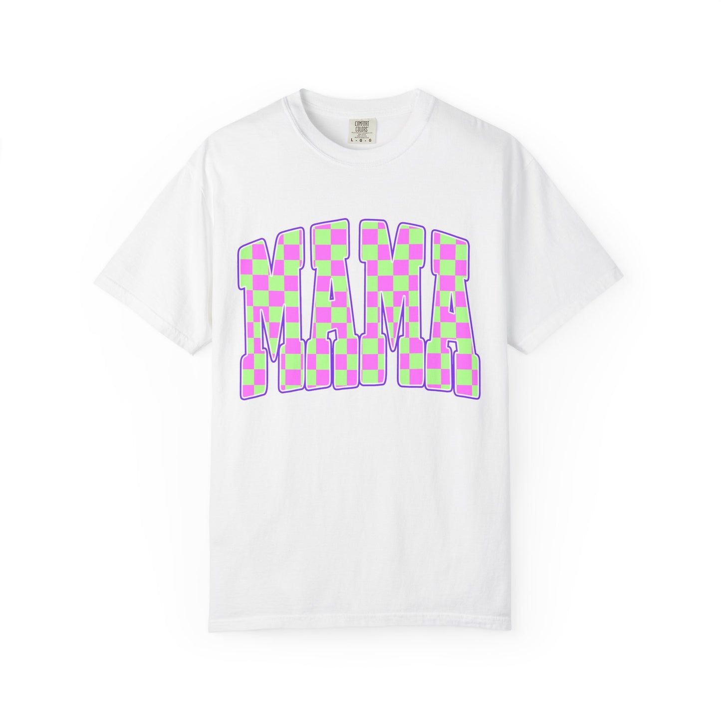 Mama colorful checkered Unisex Garment-Dyed T-shirt