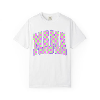Mama colorful checkered Unisex Garment-Dyed T-shirt