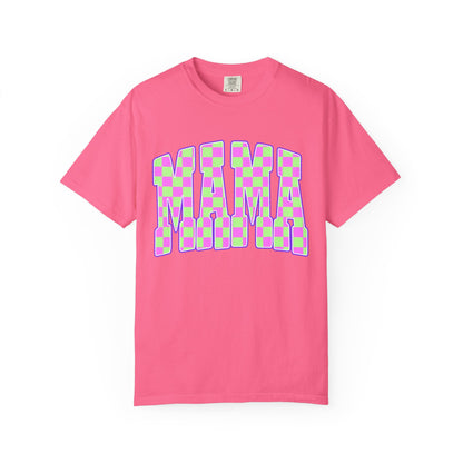 Mama colorful checkered Unisex Garment-Dyed T-shirt