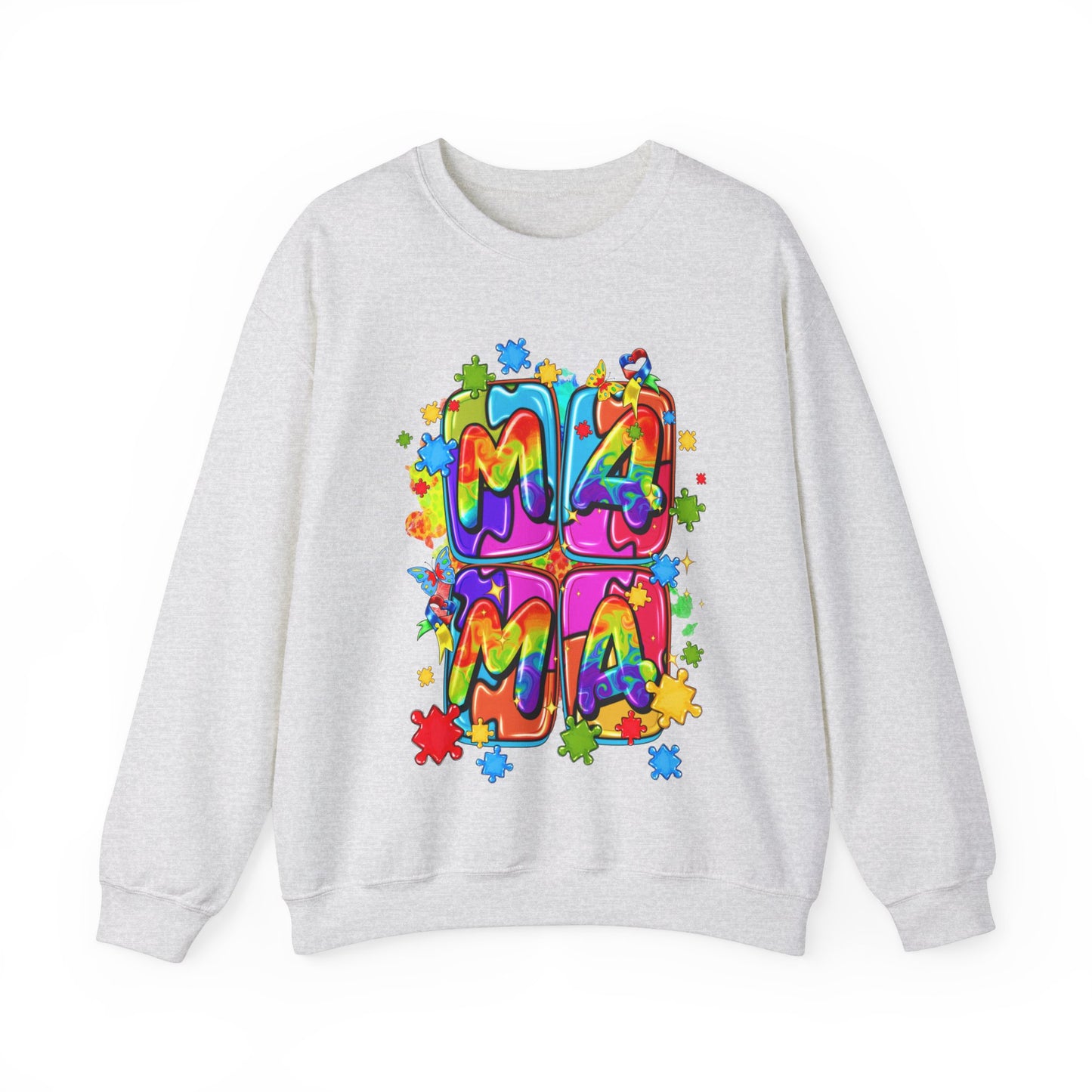 puzzle piece mama Unisex Heavy Blend™ Crewneck Sweatshirt