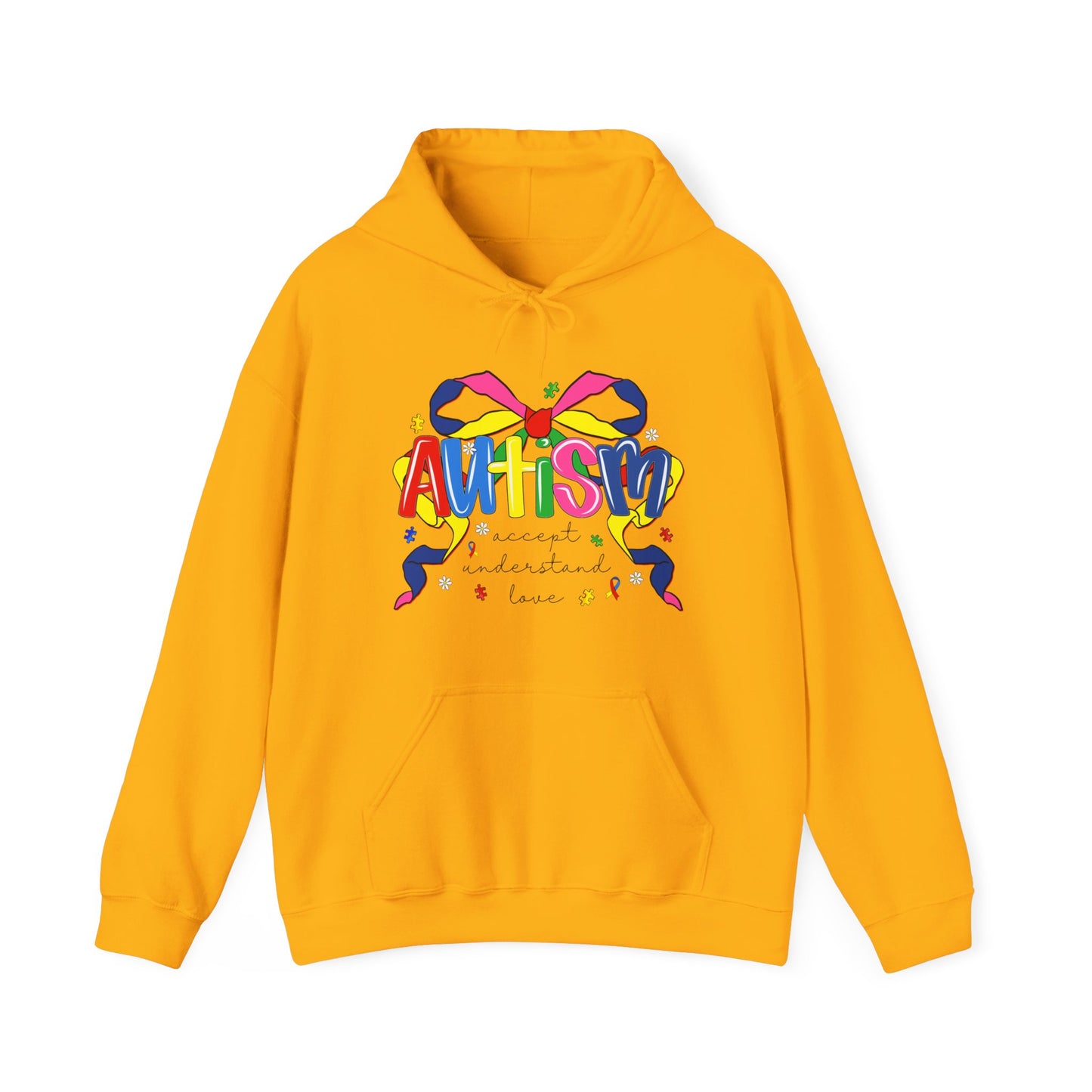 Autism Awareness Ribbon Hoodie — Colorful 'Autism' Support Sweatshirt
