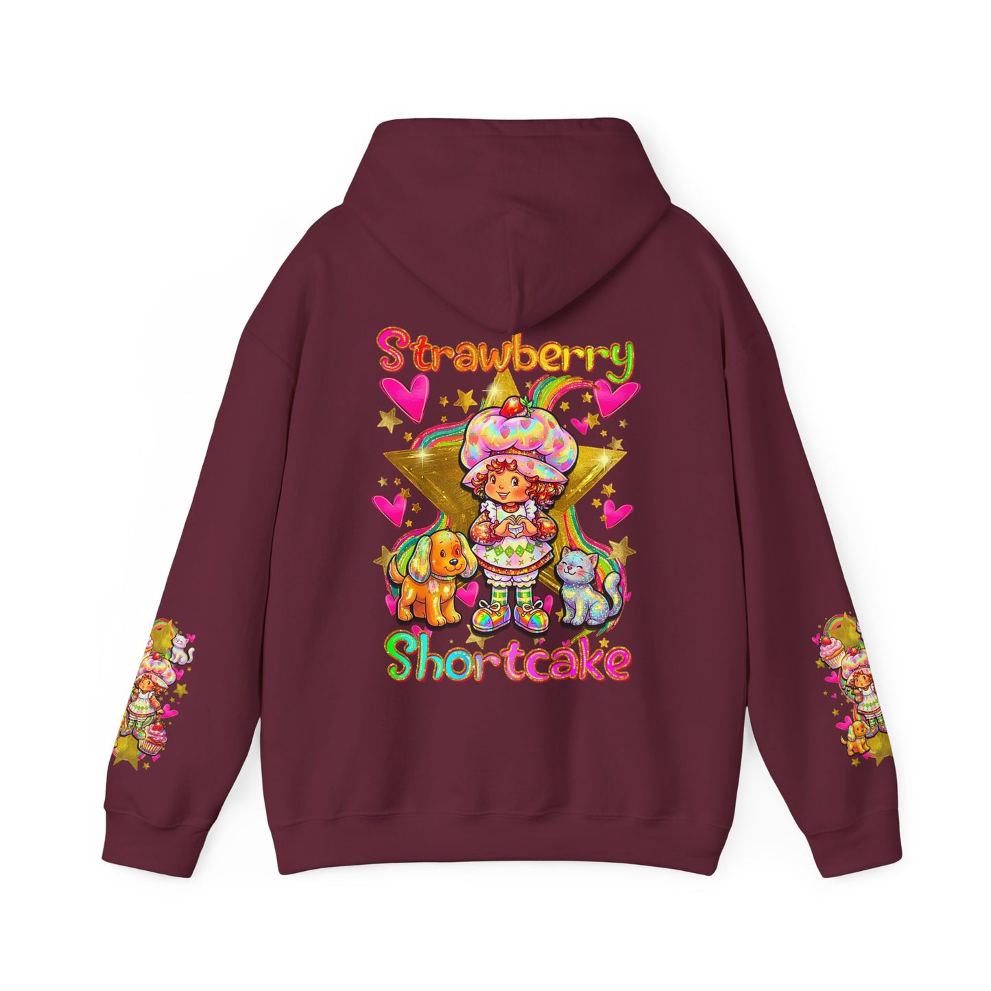 Strawberry Shortcake Hoodie — Cute Retro Cartoon Hooded Sweatshirt