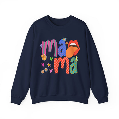 Mama Graphic Sweatshirt — Colorful Retro Pop Art Mom Crewneck