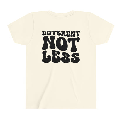 different not less Youth Short Sleeve Tee