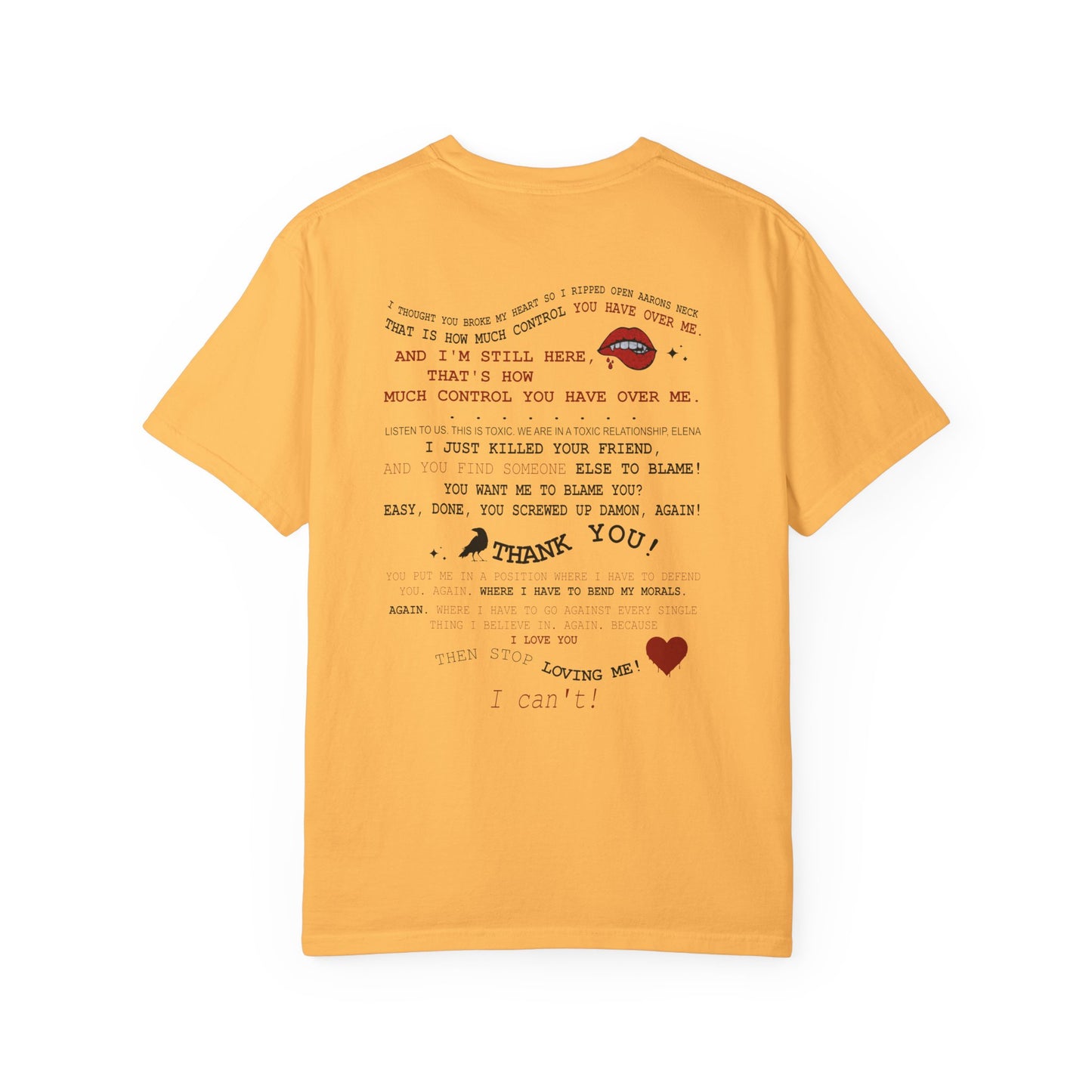 Damon and Elena toxic love club Lyric Collage T-shirt
