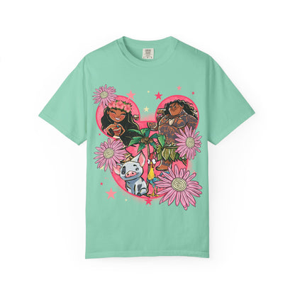 Moana Boho Floral Graphic Tee, Cute Summer Shirt
