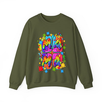 puzzle piece mama Unisex Heavy Blend™ Crewneck Sweatshirt