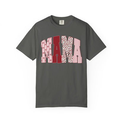 Mama Arch Text T-Shirt — Pink Patterned Mama Tee
