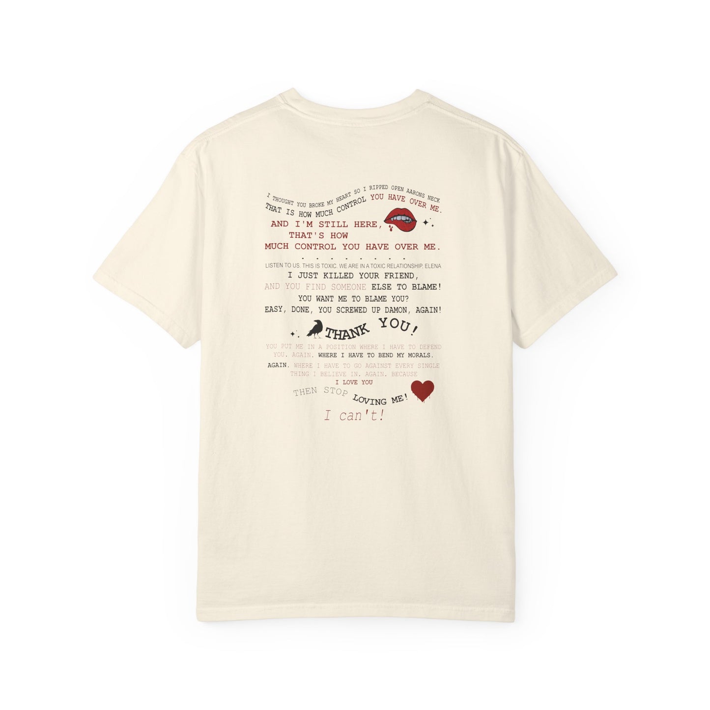 Damon and Elena toxic love club Lyric Collage T-shirt