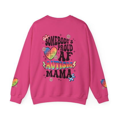 somebodys proud autism mama Unisex Heavy Blend™ Crewneck Sweatshirt