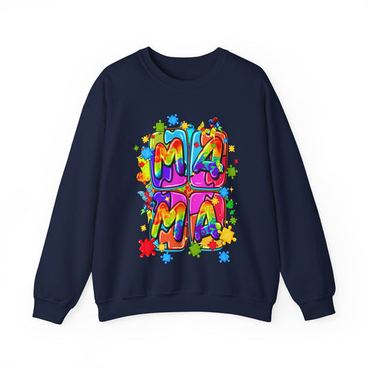 puzzle piece mama Unisex Heavy Blend™ Crewneck Sweatshirt