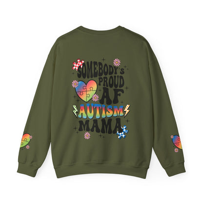 somebodys proud autism mama Unisex Heavy Blend™ Crewneck Sweatshirt