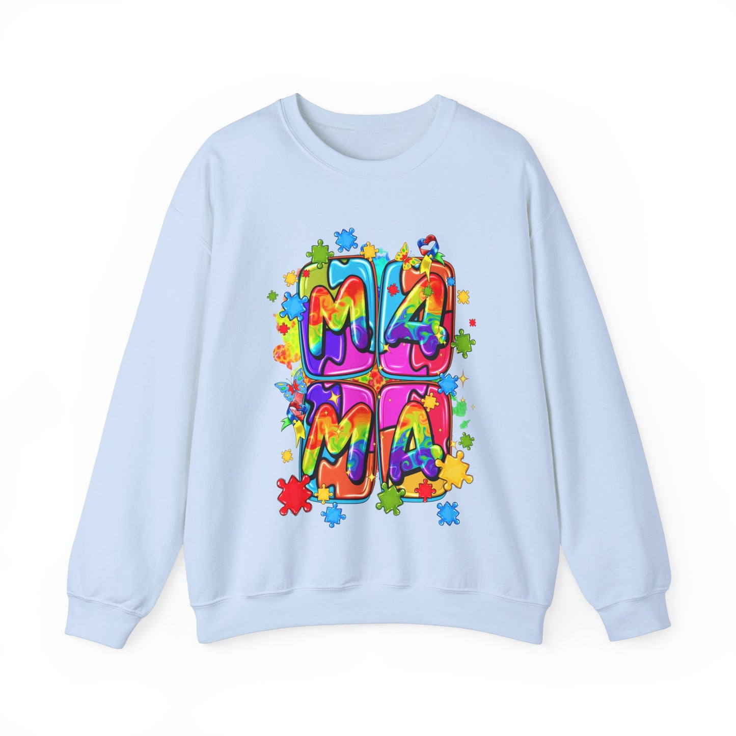 puzzle piece mama Unisex Heavy Blend™ Crewneck Sweatshirt