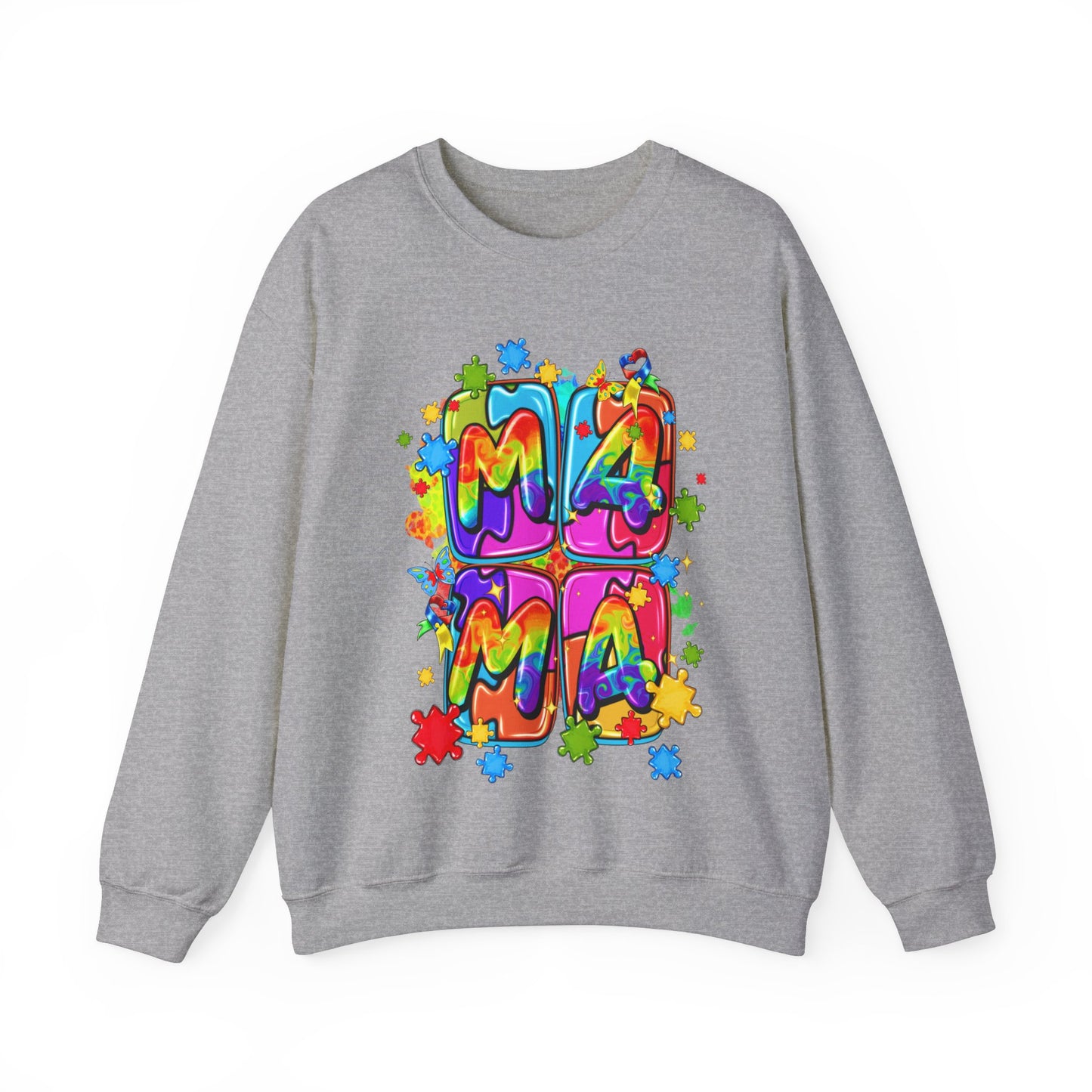 puzzle piece mama Unisex Heavy Blend™ Crewneck Sweatshirt