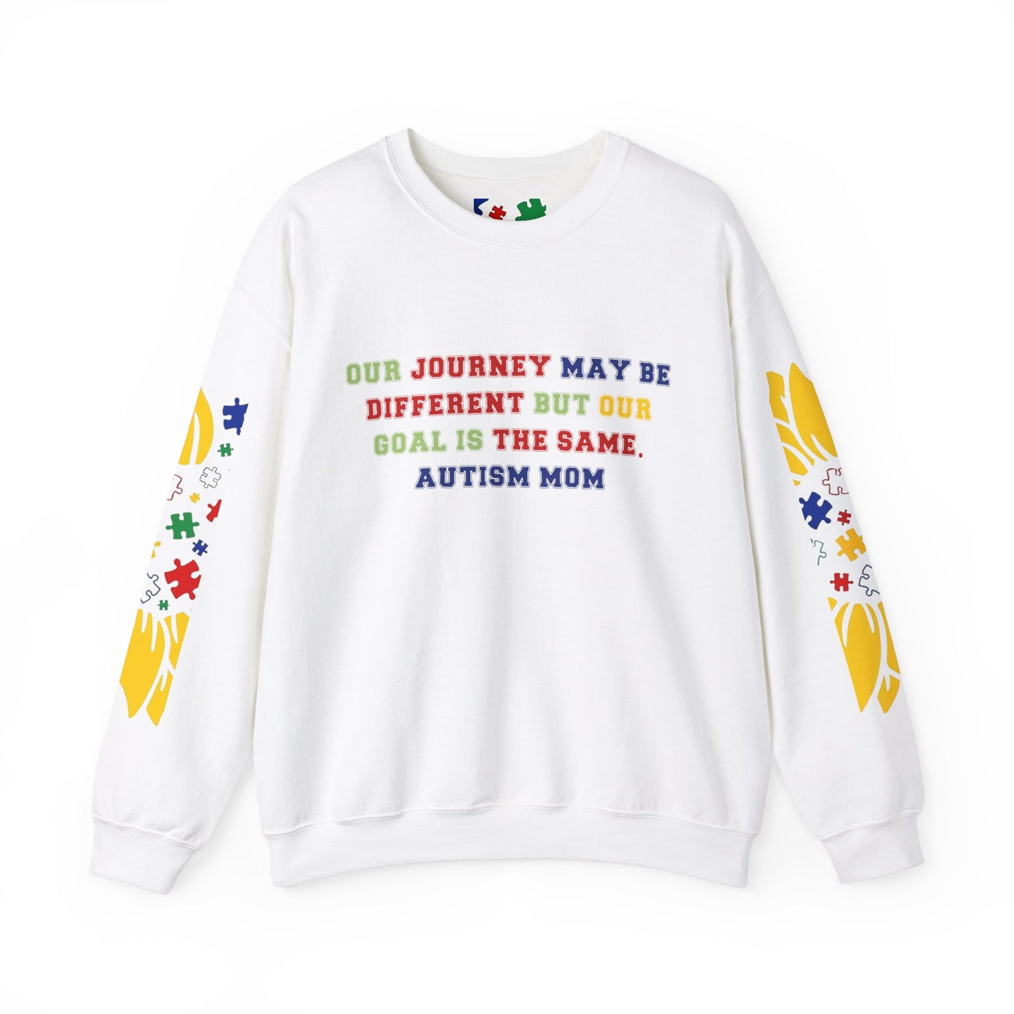 same goal autism mom Unisex Heavy Blend™ Crewneck Sweatshirt