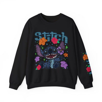 Lace floral stitch Crewneck Sweatshirt