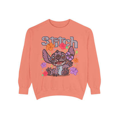 Stitch lace floral Graphic Sweatshirt