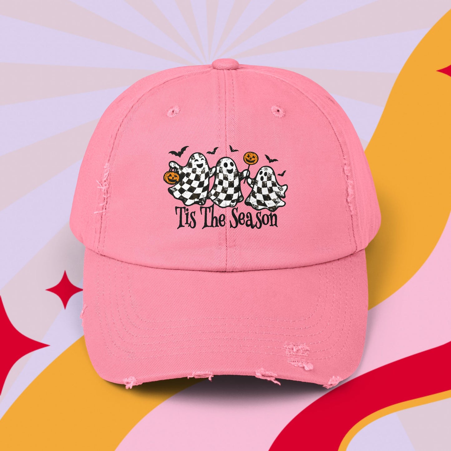 Fall ghost Distressed Cap