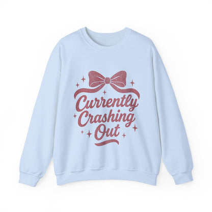 Currently Crashing Out Cozy Retro Bow Crewneck