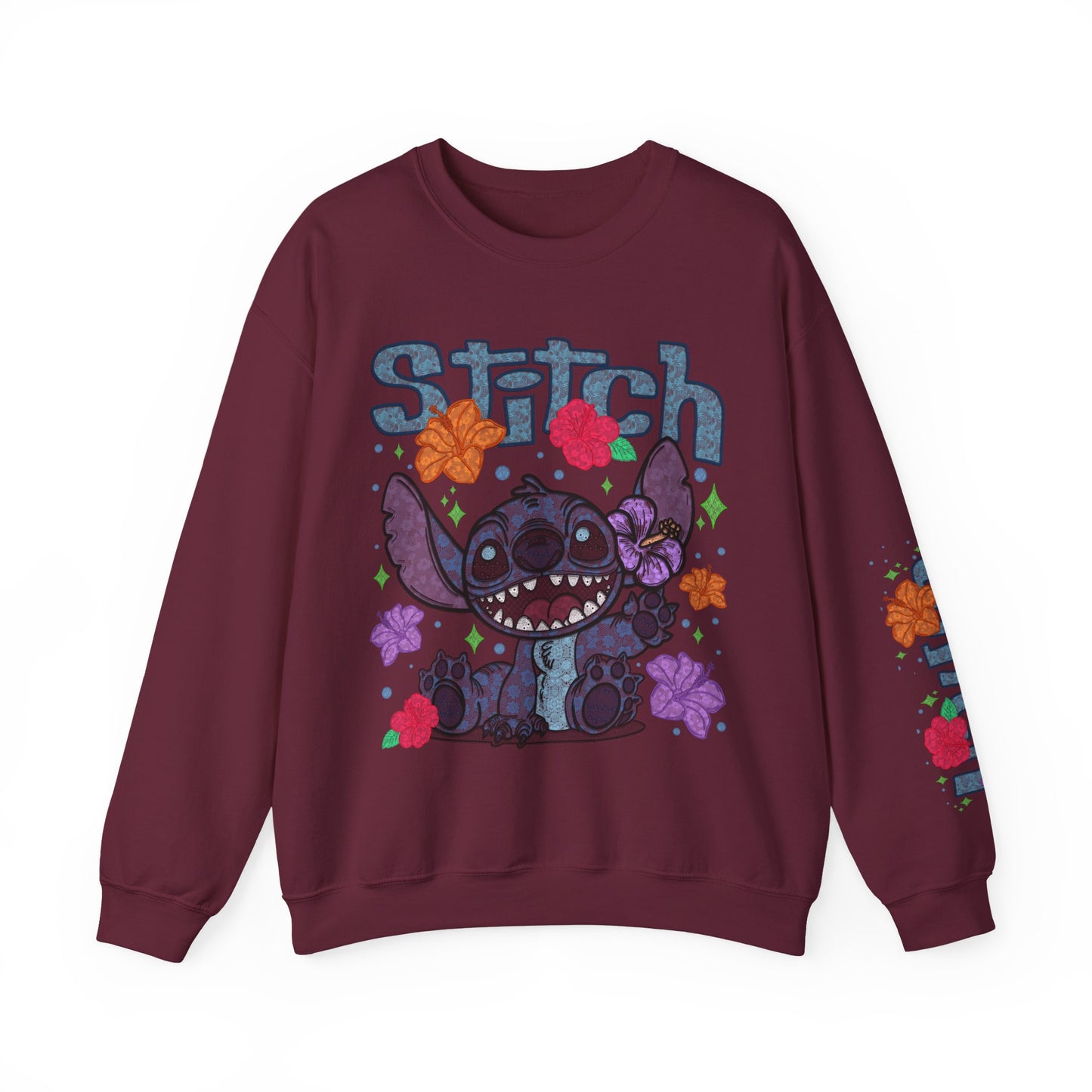 Lace floral stitch Crewneck Sweatshirt