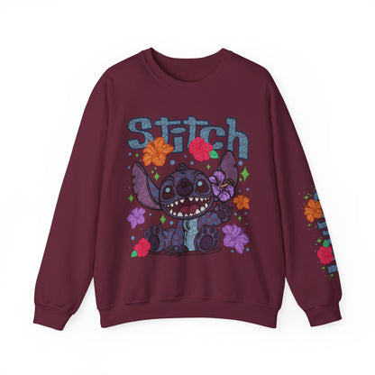 Lace floral stitch Crewneck Sweatshirt