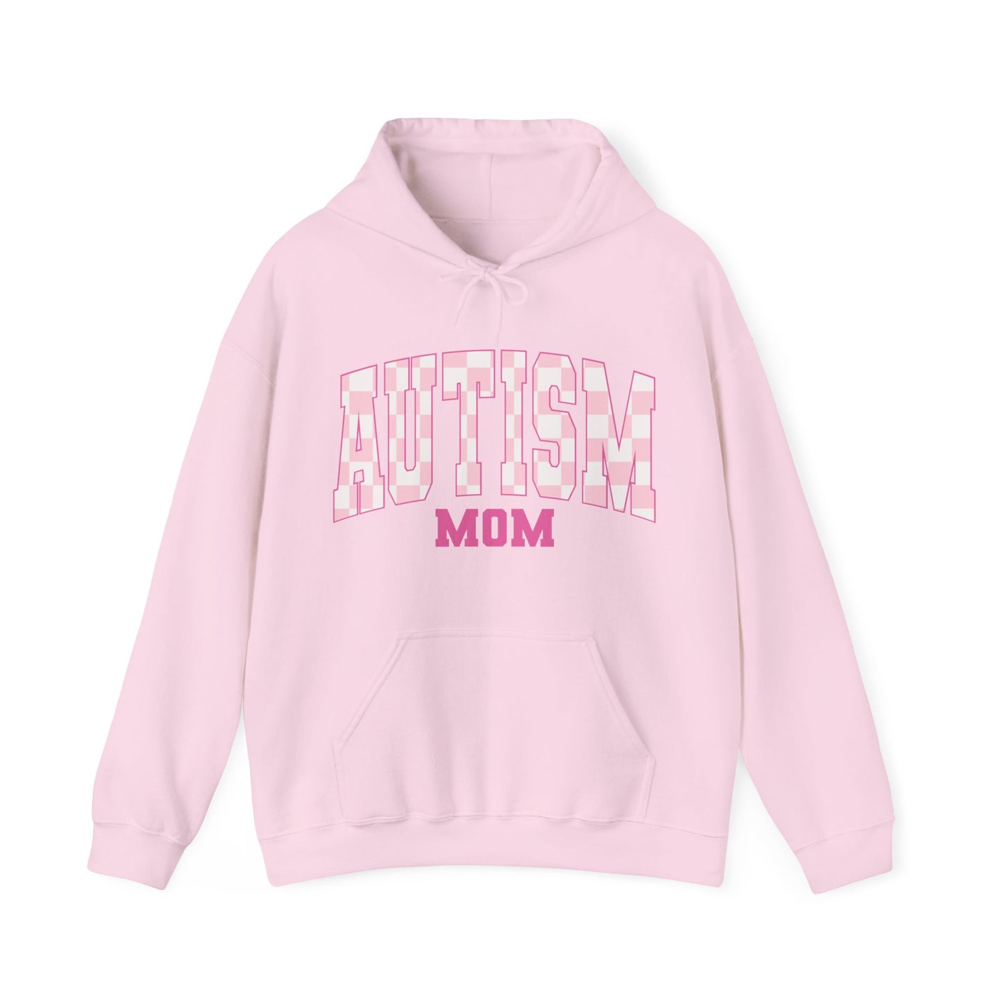 pink varsity autism mom Unisex Heavy Blend™ Hooded Sweatshirt