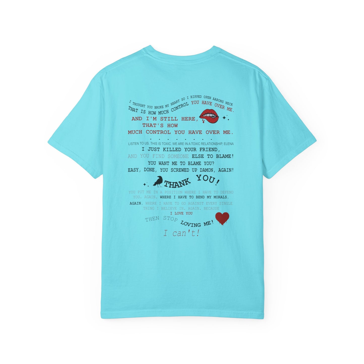 Damon and Elena toxic love club Lyric Collage T-shirt