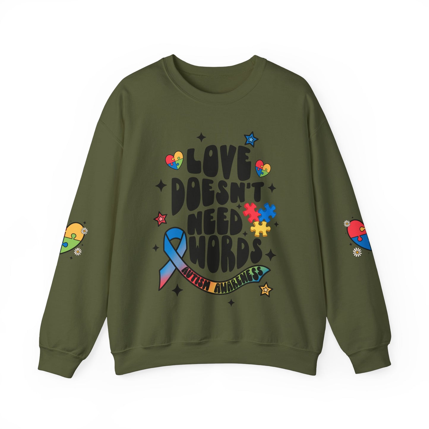 love doesn't need words Unisex Heavy Blend™ Crewneck Sweatshirt