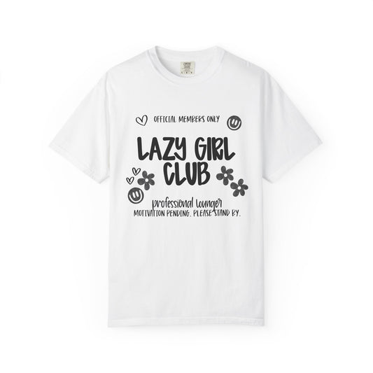 Lazy Girl Club T-Shirt — 'Official Members Only' Cute Graphic Tee