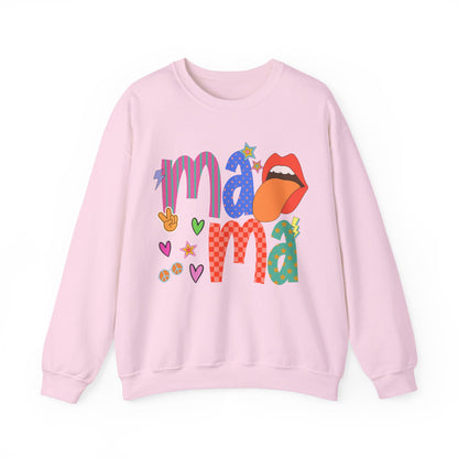Mama Graphic Sweatshirt — Colorful Retro Pop Art Mom Crewneck