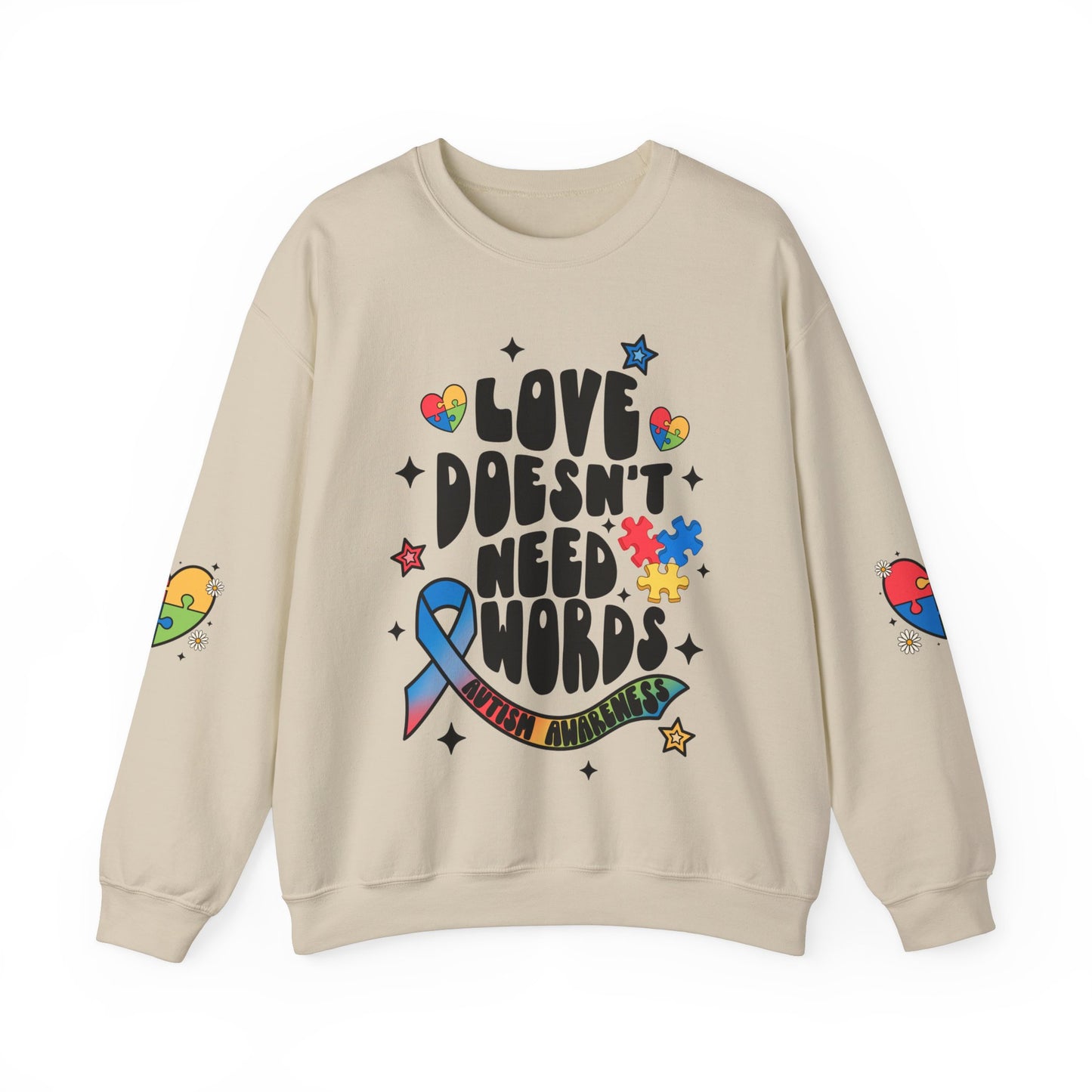 love doesn't need words Unisex Heavy Blend™ Crewneck Sweatshirt