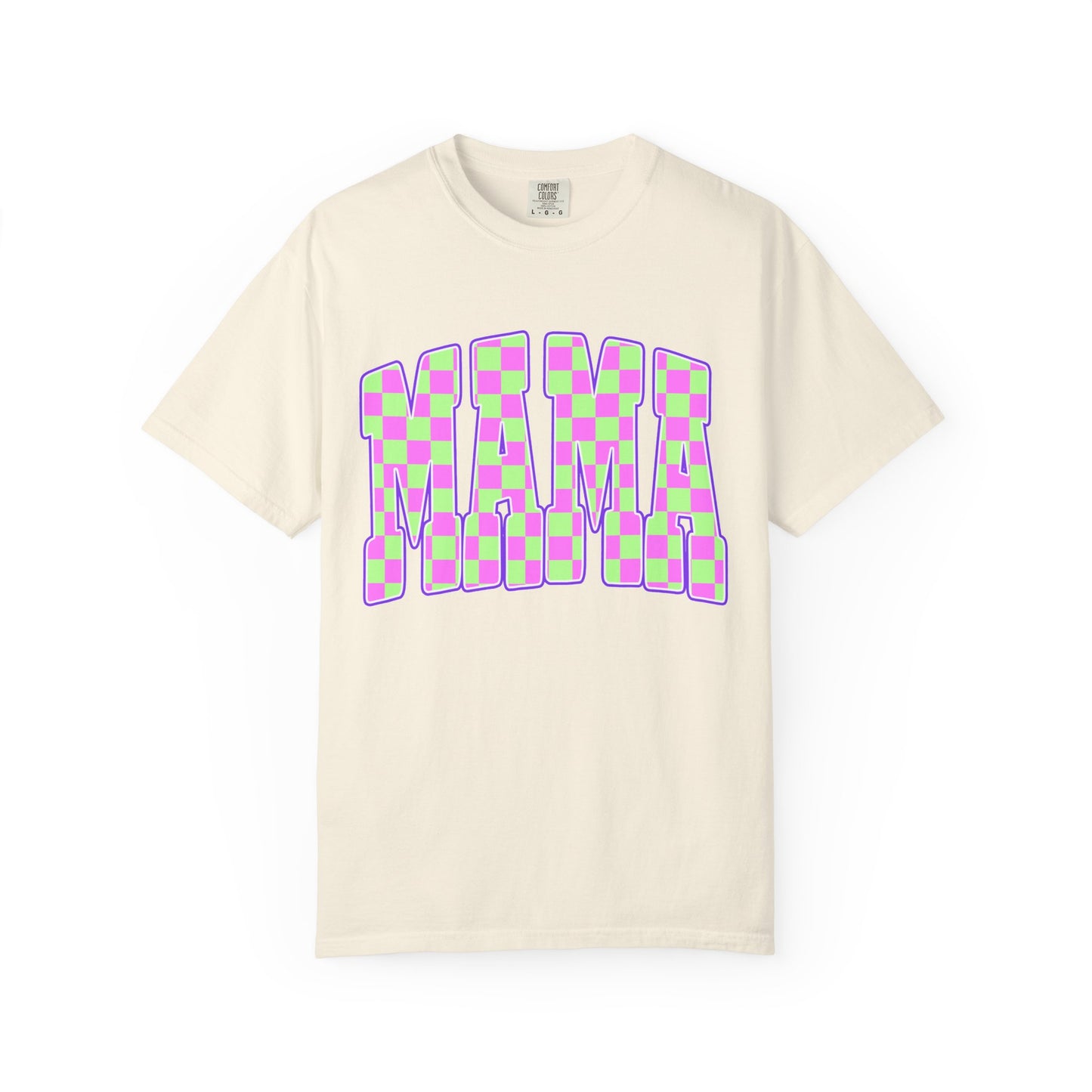 Mama colorful checkered Unisex Garment-Dyed T-shirt