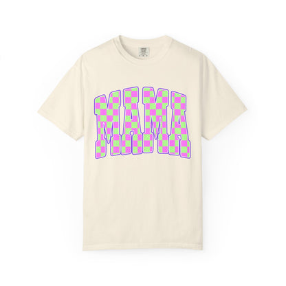 Mama colorful checkered Unisex Garment-Dyed T-shirt