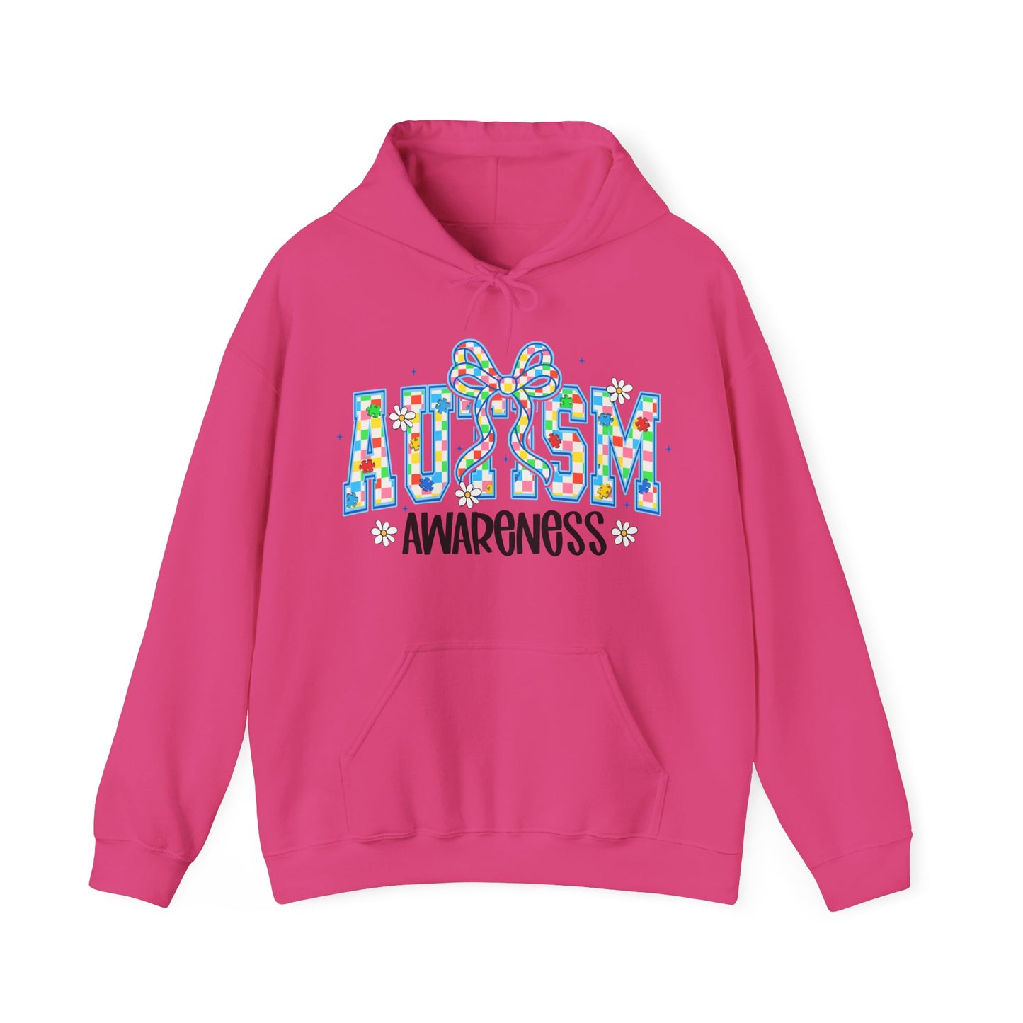 Autism Awareness Hoodie — Colorful Puzzle Ribbon Design