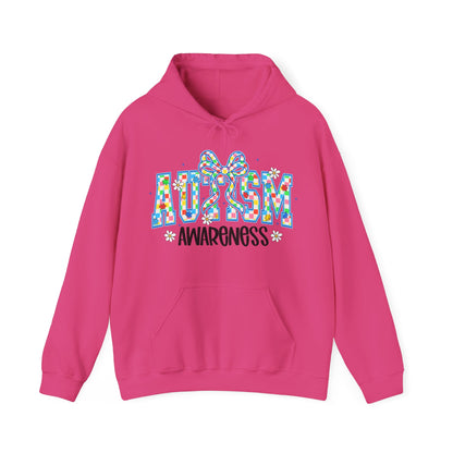 Autism Awareness Hoodie — Colorful Puzzle Ribbon Design