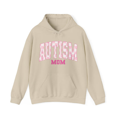 pink varsity autism mom Unisex Heavy Blend™ Hooded Sweatshirt