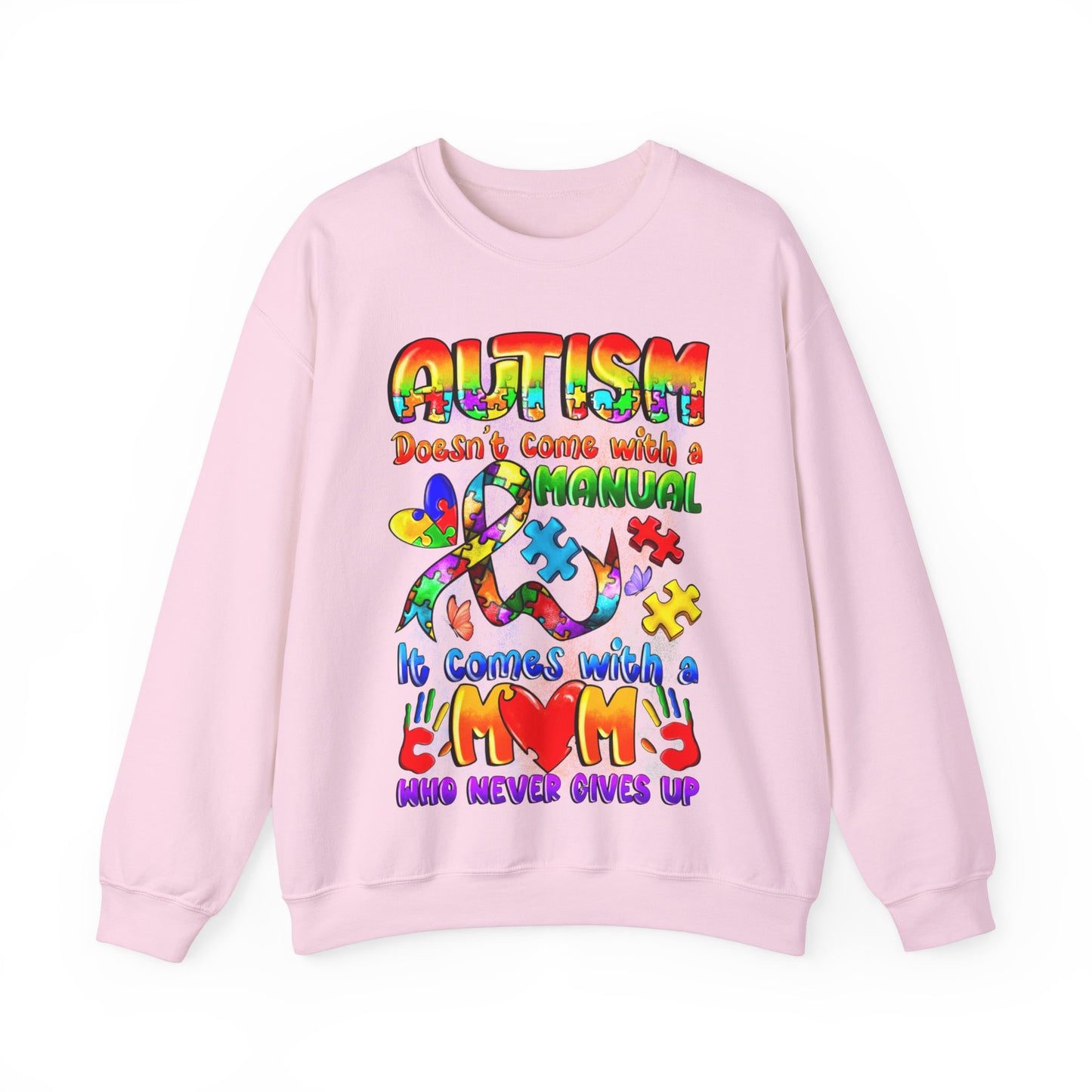 autism moms don't give up Unisex Heavy Blend™ Crewneck Sweatshirt