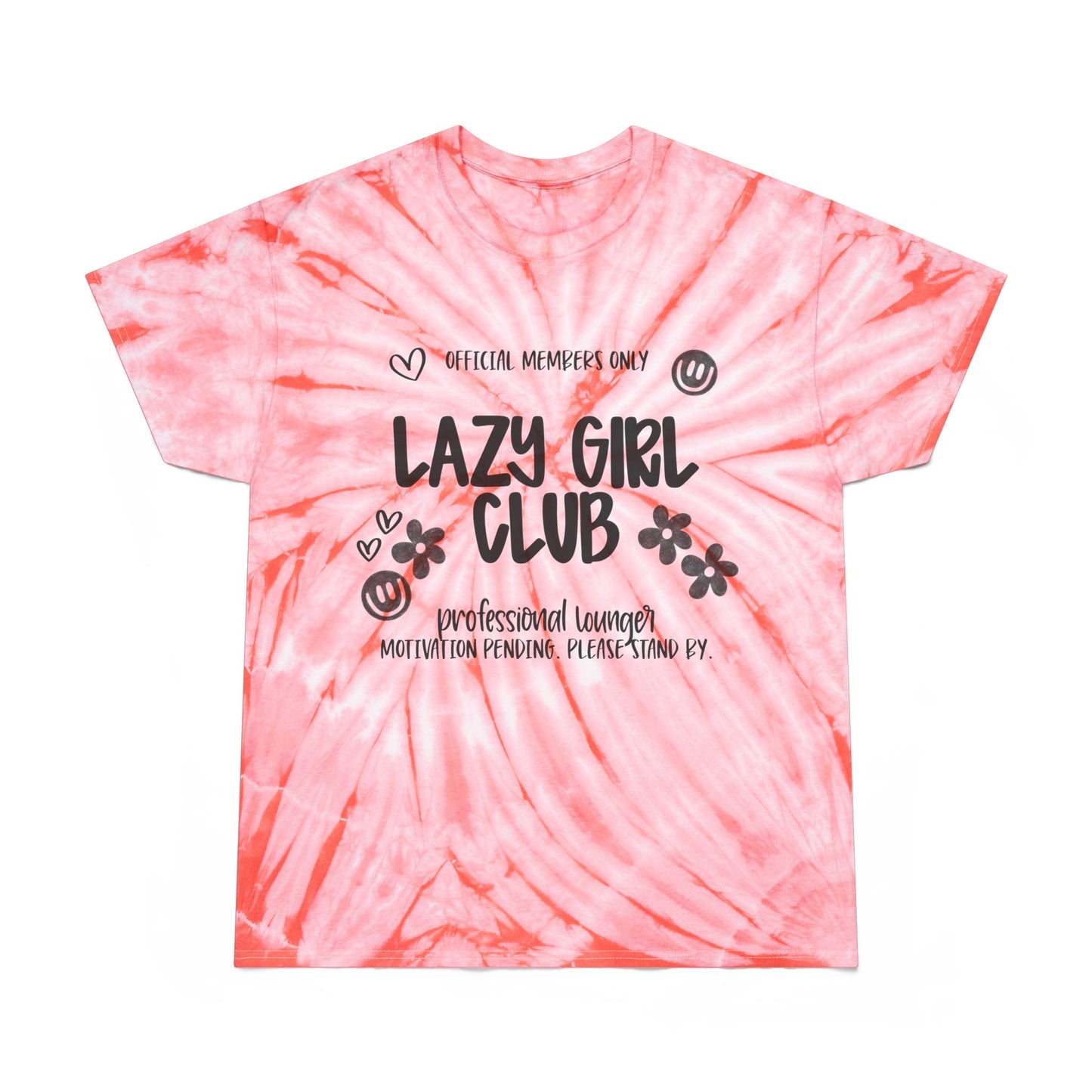 Lazy Girl Club Tie-Dye Tee — Yellow Cyclone Graphic T-Shirt