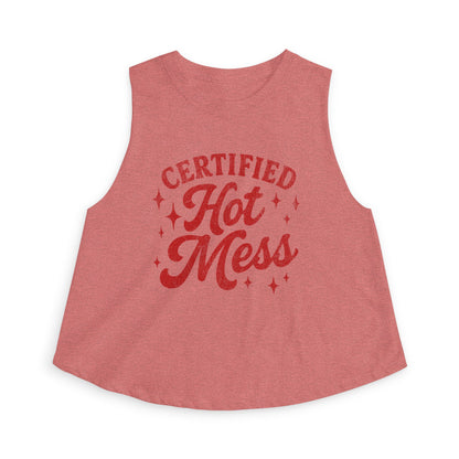 Certified Hot Mess Crop Top — Funny Women's Graphic Tank for Bachelorette, Parties & Casual Wear