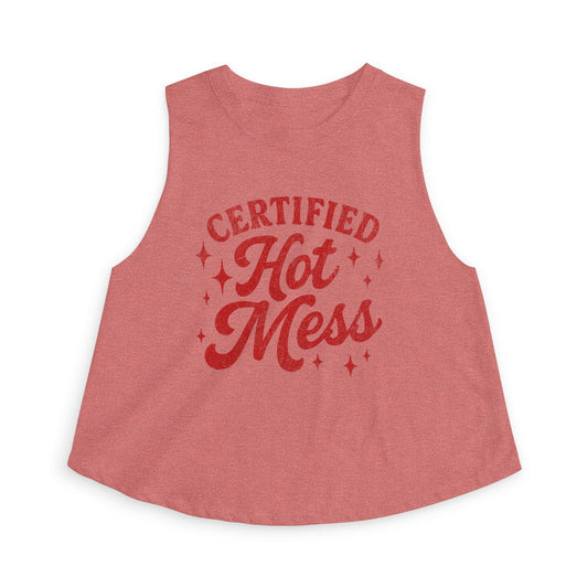 Certified Hot Mess Crop Top — Funny Women's Graphic Tank for Bachelorette, Parties & Casual Wear
