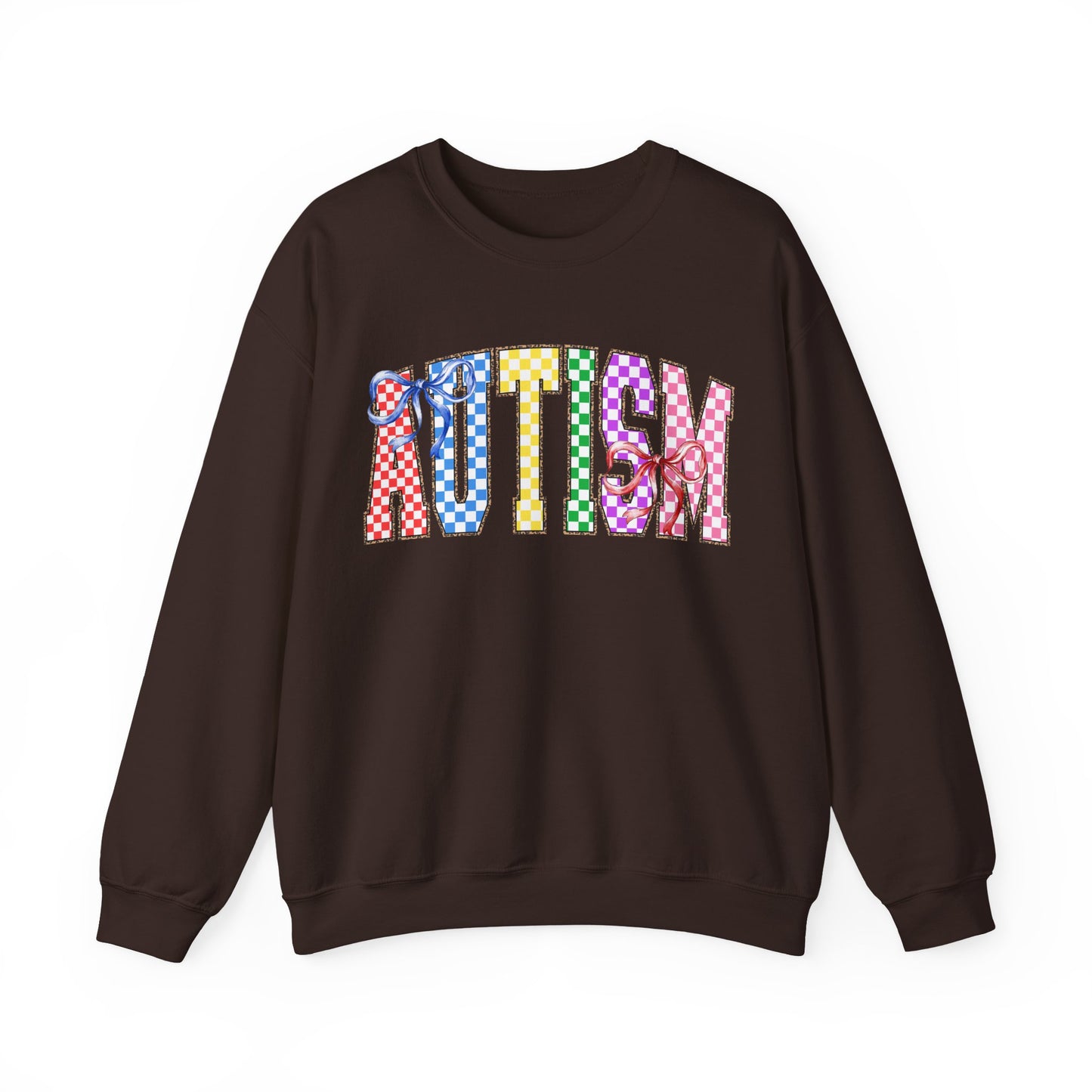 Autism Puzzle Pattern Crewneck Sweatshirt — Colorful Autism Awareness Pullover