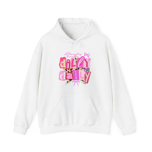 “Daily Gal” Pink Retro Hoodie – Cute Aesthetic Graphic Sweatshirt