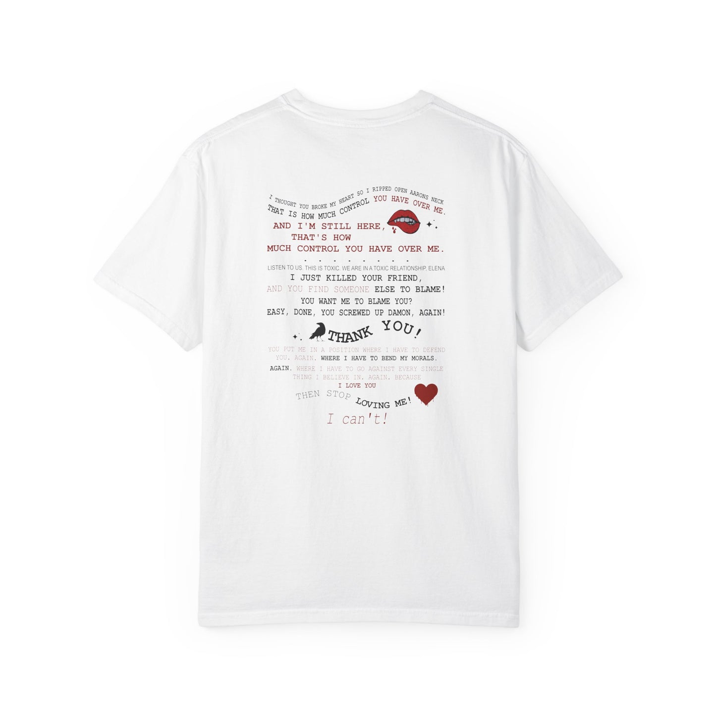 Damon and Elena toxic love club Lyric Collage T-shirt